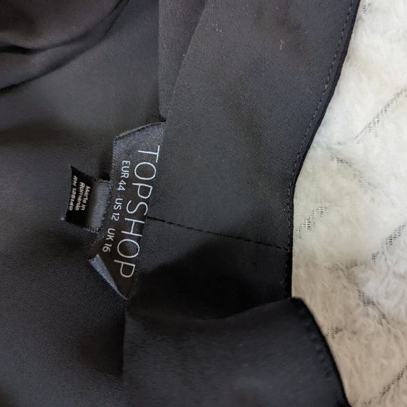 Top Shop Black Wrapover Blouse with Collar s: 12/L - Picture 2 of 13